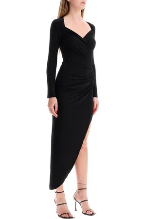 Norma Kamali Party Dresses, female, , Size: S Asymmetric Draped Jersey Stretch Dress