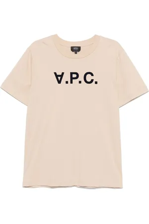 A.P.C. T-Shirts, male, , Size: L Velvety logo crew neck t-shirt