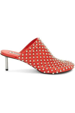 Jil Sander Heeled Mules, female, , Size: 9 US Leather Stud Slip-On Shoes