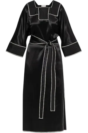 Tory Burch Midi Dresses, female, , Size: 2XS Silk Dress with Belt