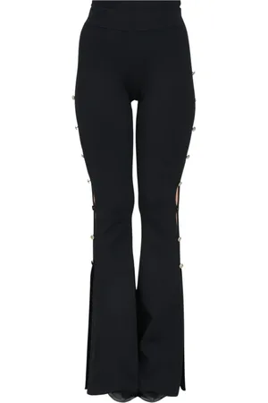 VERSACE Wide Trousers, female, , Size: L Casual Flare Leg Pants