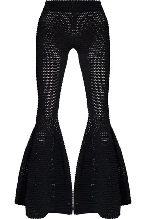 Alaïa Wide Trousers, female, , Size: M Flared openwork trousers
