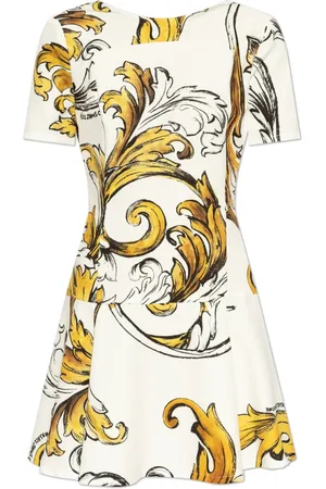 VERSACE Short Dresses, female, , Size: 2XS Dress with Outline Barocco print