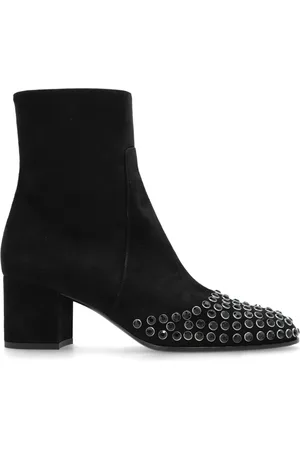 Alaïa Heeled Boots, female, , Size: 7 US Suede Ankle Boots with Studs