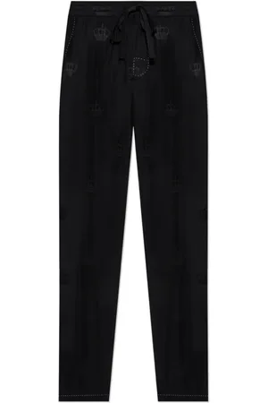 Dolce & Gabbana Straight Trousers, male, , Size: XL Silk trousers