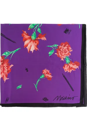 Moschino Silky Scarves, unisex, , Size: ONE SIZE Silk scarf with floral pattern