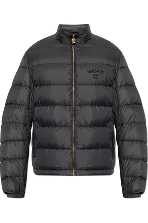 VERSACE Down Jackets, male, , Size: M Puffer jacket with stand-up collar