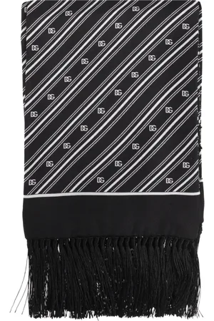 Dolce & Gabbana Silky Scarves, male, , Size: ONE SIZE Silk scarf with fringes