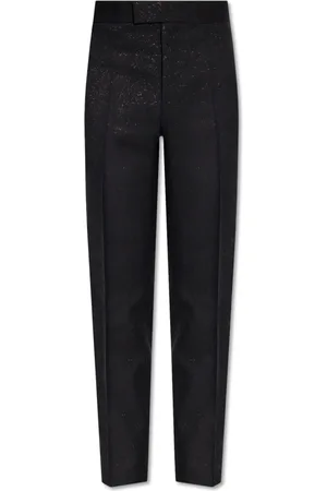 VERSACE Slim-fit Trousers, male, , Size: 2XL Wool trousers with lurex yarn