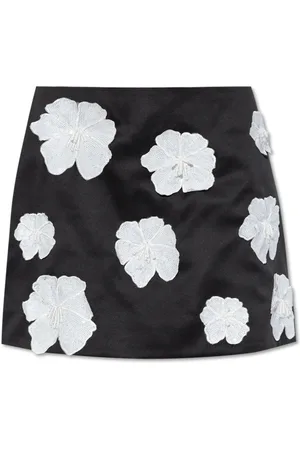 ROTATE Short Skirts, female, , Size: M Skirt with Floral Motif Appliqués