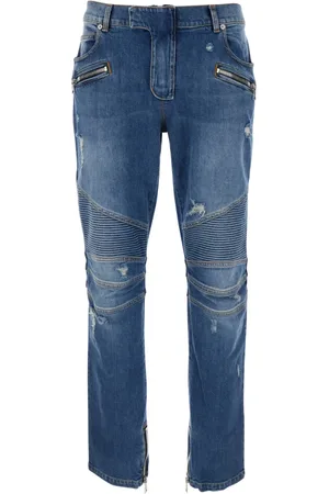 Balmain Slim-fit Jeans, male, , Size: W30 Vintage Biker Denim Pants