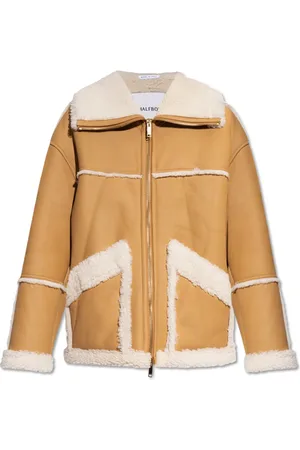 Halfboy Faux Fur & Shearling Jackets, female, , Size: XS Shearling coat with pockets