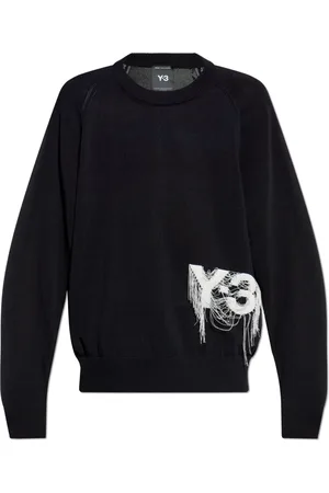 Y-3 Round-neck Knitwear, male, , Size: XL Sweater with Embroidered Logo