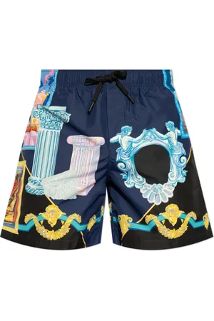 VERSACE Beachwear, male, , Size: 2XL Swim shorts with Gallery print