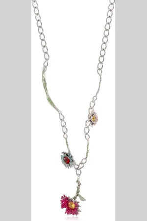 Marni Necklaces, female, , Size: ONE SIZE Brass Necklace with Floral Motif