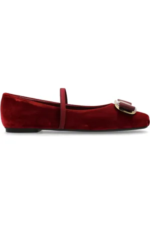 Salvatore Ferragamo Ballerinas, female, , Size: 5 1/2 US Velvet Ballerinas Zina