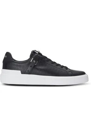 Balmain Sneakers, male, , Size: 10 US B-Court B-Buzz trainers in embossed calfskin