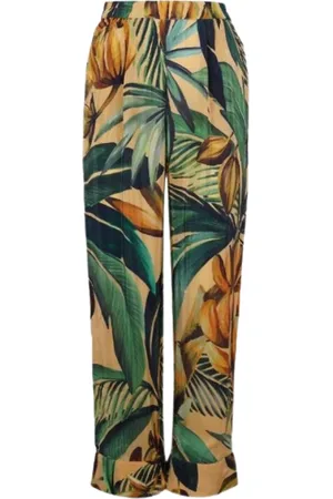 Farm Rio Straight Trousers, female, , Size: XS Yellow Trousers for Women