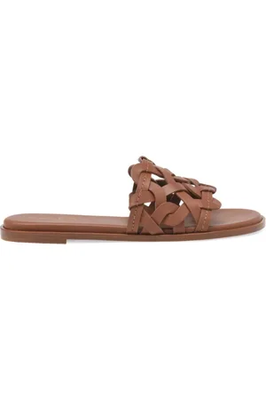 Gianvito Rossi Sliders, female, , Size: 9 US Leather Sandals Crossover Strap