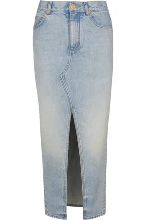 Balmain Denim Skirts, female, , Size: XS Denim midi skirt