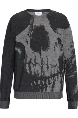 Alexander McQueen Round-neck Knitwear, male, , Size: L Grey Sweater Collection