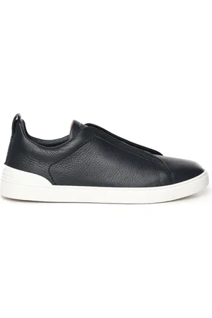 Ermenegildo Zegna Sneakers, male, , Size: 11 US Navy Slip-On Sneakers with Elastic