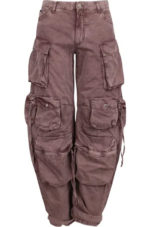 The Attico Wide Trousers, female, , Size: W25 Mauve Cargo Trousers with Pockets
