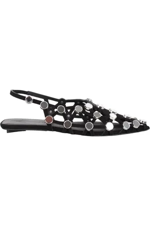 The Attico Flat Sandals, female, , Size: 10 US Studded Grid Slingback Sandals