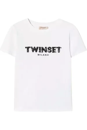 Twin-Set T-Shirts, female, , Size: S Embroidered Logo Lettering T-Shirt