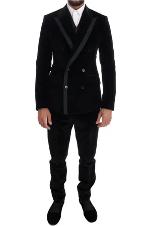 Dolce & Gabbana Double Breasted Suits, male, , Size: XS Elegant Slim Fit Three-Piece Suit