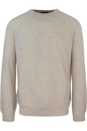 A.P.C. Round-neck Knitwear, male, , Size: L Crewneck Sweater Linen Blend Regular Fit