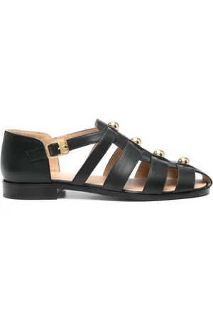 VALENTINO GARAVANI Flat Sandals, male, , Size: 8 1/2 US Caged Sandals with Studs