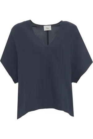8PM T-Shirts, female, , Size: S Linen Blend V-Neck T-Shirt