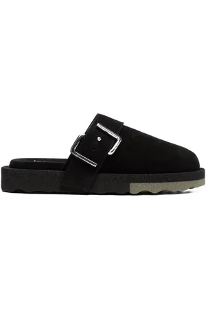 OFF-WHITE Mules, male, , Size: 8 US Leather Sandals with Metal Detail