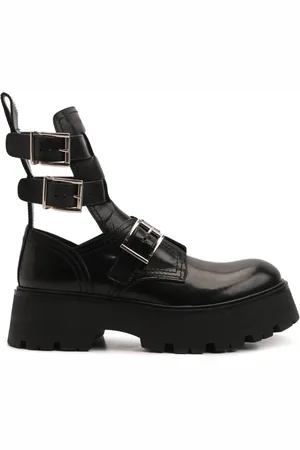 Alexander McQueen Ankle Boots, female, , Size: 7 1/2 US Rave Leather Boots