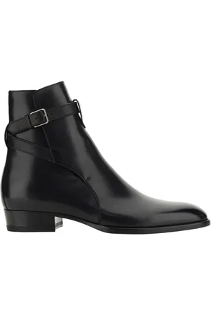 Saint Laurent Ankle Boots, male, , Size: 6 1/2 US Leather Jodhpur Ankle Boots Men