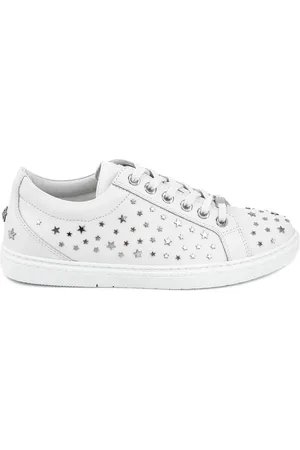 Jimmy Choo Sneakers, male, , Size: 6 1/2 US Metal Star Leather Sneakers
