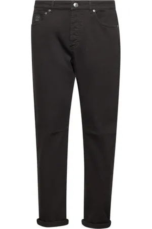 Brunello Cucinelli Slim-fit Jeans, male, , Size: 2XL Jeans with Asymmetric Button Closure