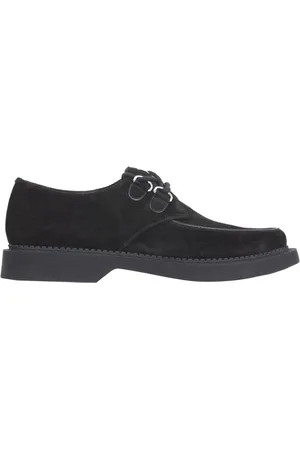 Saint Laurent Laced Shoes, male, , Size: 5 US Suede Derbies with Rubber Sole