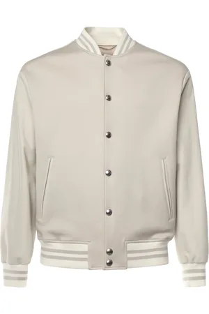 ELEVENTY Bomber Jackets, male, , Size: 2XL Snap Button Coat with Striped Details