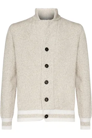 ELEVENTY Cardigans, male, , Size: M Striped Cardigan with High Collar