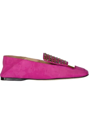 Sergio Rossi Loafers, female, , Size: 5 US Leather Loafers with Crystal Detail