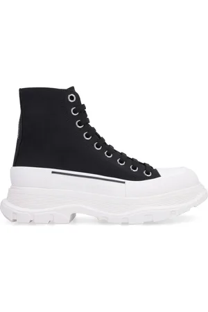 Alexander McQueen Sneakers, female, , Size: 9 1/2 US Canvas High Top Sneakers Women Italy