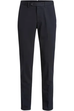 Oscar Jacobson Slim-fit Trousers, male, , Size: 3XL Navy Slim Fit Chinos