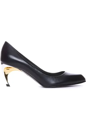 Alexander McQueen Pumps, female, , Size: 8 1/2 US Leather Armadillo Pumps Gold Silver Heel