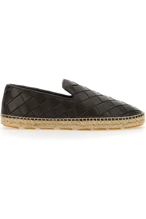 Bottega Veneta Espadrilles, female, , Size: 7 US Leather Slip-On Espadrilles with Intreccio Motif