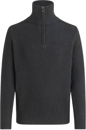 Belstaff Turtlenecks, male, , Size: L Black Quarter Zip Jumper