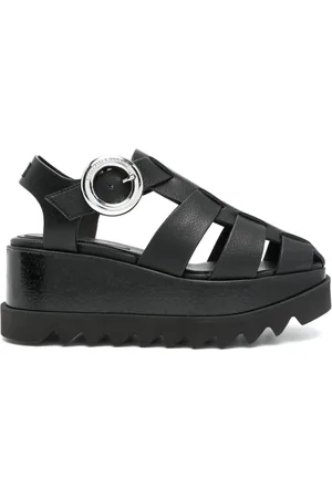Stella McCartney Wedges, female, , Size: 8 US Caged Sandals with Ankle Strap