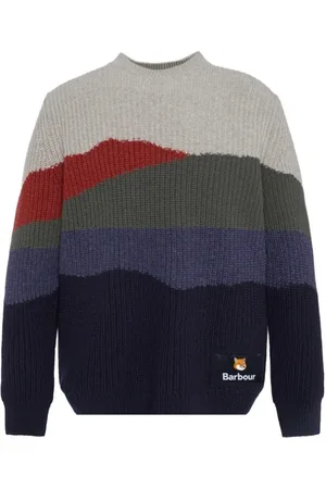 Barbour Round-neck Knitwear, male, , Size: M Landscape Knitted Jumper