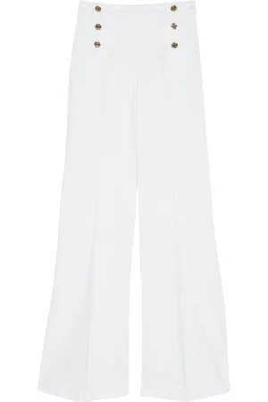 Twin-Set Wide Trousers, female, , Size: W26 High-Waisted Wide Leg Jeans